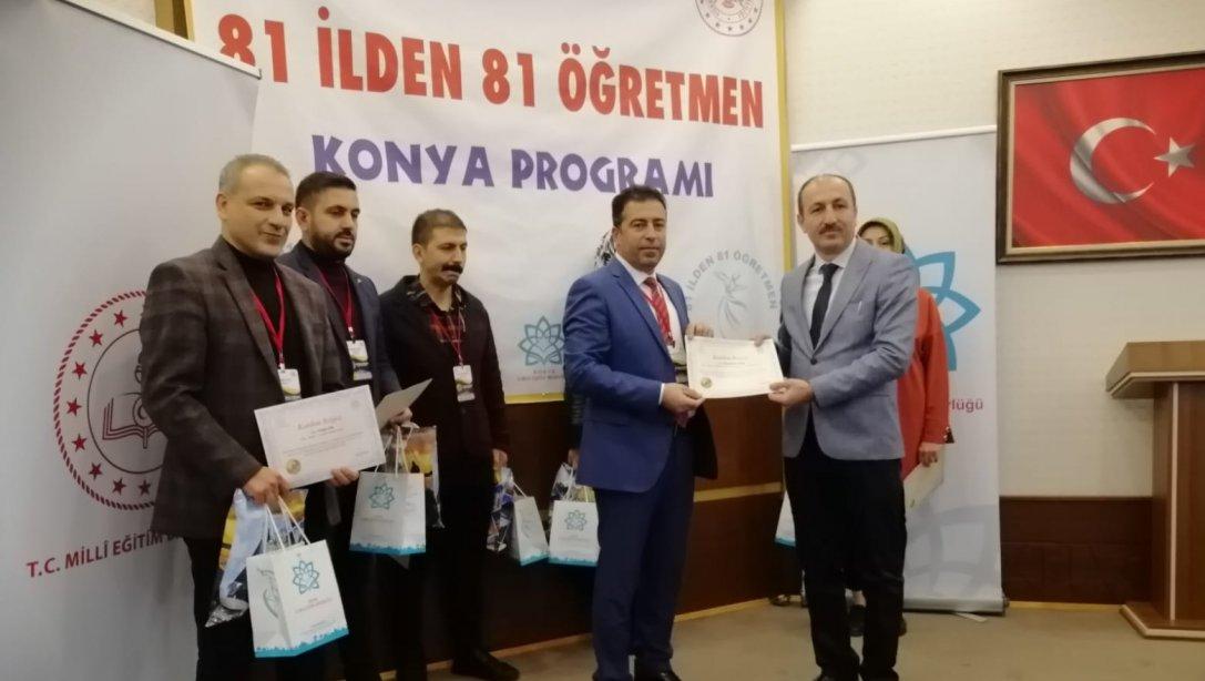 Muzaffer Sarısözen Güzel Sanatlar Lisesi Öğretmeni İlimizi Konya'da Temsil Etti