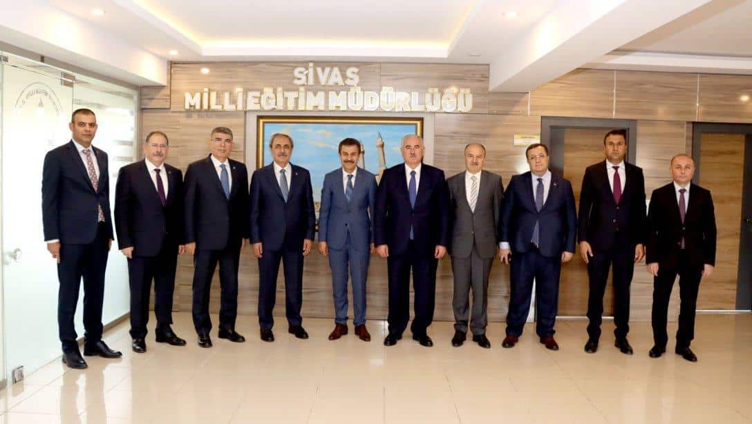 Yargıtay Başkanı Sn. Mehmet Akarca, Yargıtay Cumhuriyet Başsavcısı Sn. Bekir Şahin ve beraberindeki heyet, Millî Eğitim Müdürümüz Ergüven Aslan'ı ziyaret etti.
